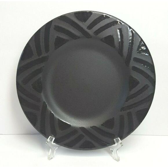 Set/4 Pfaltzgraff Midnight Sun black 8-1/8" Salad Side Plates Made in USA - Picture 2 of 5